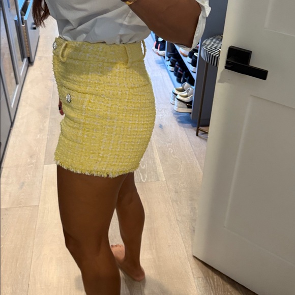 Generation Love Yellow Tweed High Waist Shorts - Picture 7 of 8